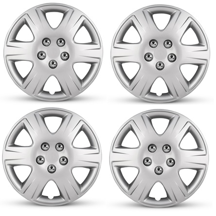 2005-2008 Toyota Corolla Four Piece Set Silver Wheel Cover Caps / Hubcaps